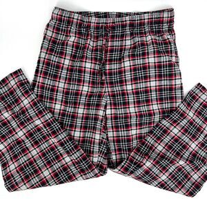 Lands' End Flannel Red Black Plaid Sleep Pants Men's Size L (36-38)
